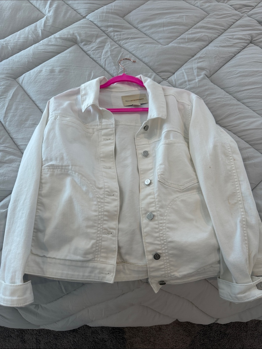 Pilcro and the Letterpress White Jean Jacket size M Anthropologie